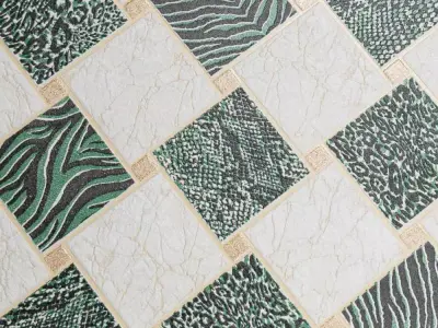 Emerald Animal Print Check Wallpaper Texture