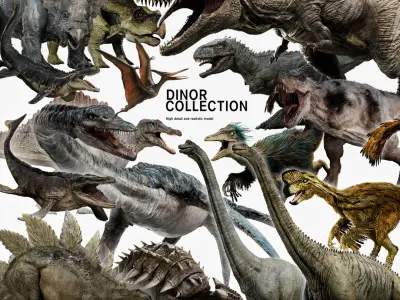  Dinosaur Collection Rigged 3D 