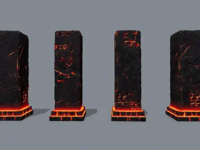 monument ruins Low-poly 3D model