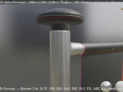 Germany Flag 8m Low-poly 3D model