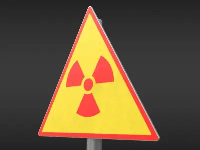 Game-ready Radioactivity sign - Unity - HDRP - UE4 Low-poly 3D model