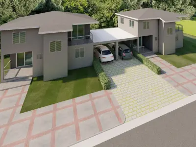 tropical bungalows  3D model