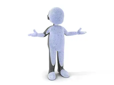 Black Silhouette D Character Rigged and Animated Low-poly 3D model