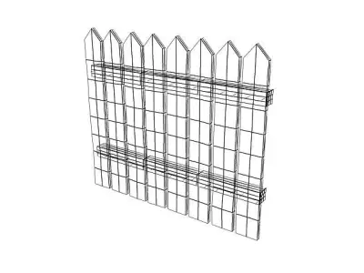Simple Wood Fence 3D model