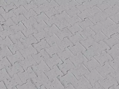 Interlocking Zigzag Concrete Pavers PBR Texture Texture