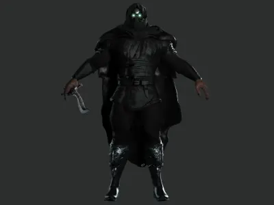 AAA 3D MODEL FANTASY MALE CHARACTER - THE CYBORG WARRIOR 01 Low-poly 3D model