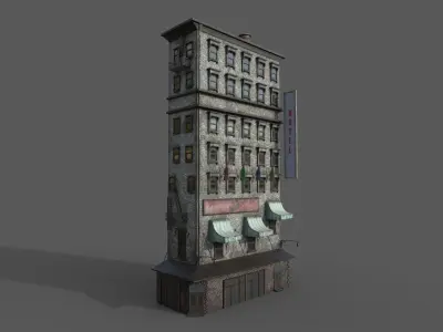  3-10 Old New york buildings Hotel 1930  3D model