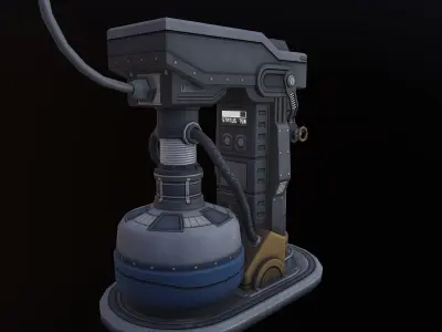 CryoTube device with light Low-poly 3D model