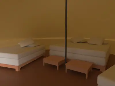 Large Bell Tent 6x6 Meters 3D model