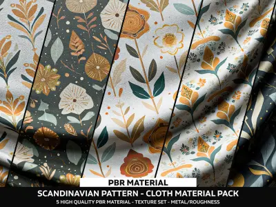 Scandinavian Pattern Fabric - Cloth Texture - Material Pack Texture
