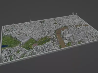 London City Low-poly 3D model
