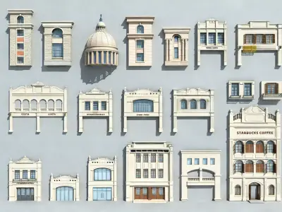 European-style doors and windows 3D model