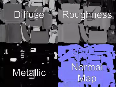 Ergonomic Mesh Office Chair model pack Low-poly 3D model