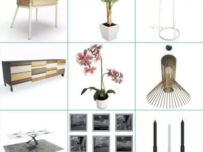 Living Room Composition 3D model