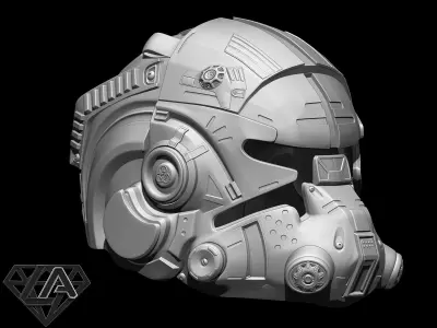 TitanFall 2 Pilot Sci fi custom helmet 3D print model