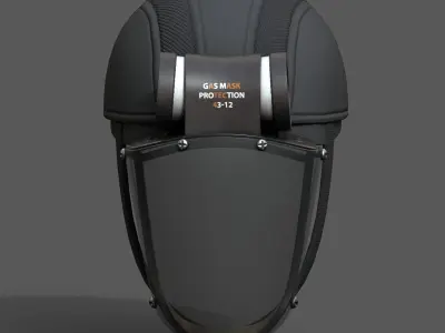 Gas mask helmet protection isolated plastic scifi military  Low-poly 3D model