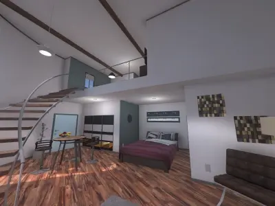 Modern Architectural Props Collection - interior Low-poly 3D model