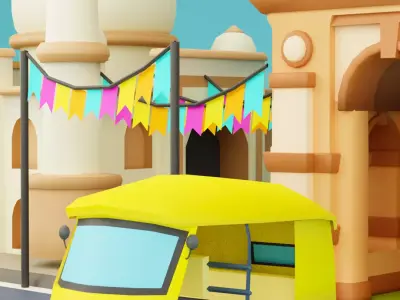 Indian Map Low-poly 3D model