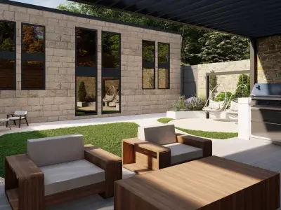 Garden Landscape 3D Model - SketchUp and Lumion Scene-PLAN 3D model