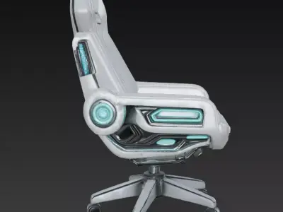 Futuristic Sci-fi Chair Low-poly 3D model