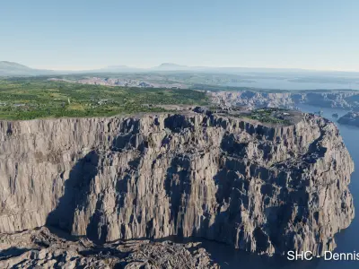 Large scale procedural terrain generator with 3D cities 3D model