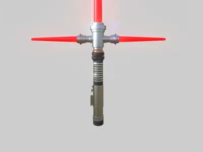 Star Wars Lightsaber Crossguard 01 Red - SciFi Weapon Low-poly 3D model