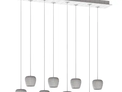 Newton 8Light Linear Pendant By Et2 3D model