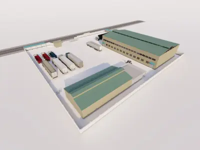 Warehouse-Warehouse Building 3D model 12