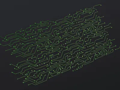 Electronic Circuit Board Pattern M 1 3D model
