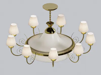 Classic Gold Chandelier 3D model