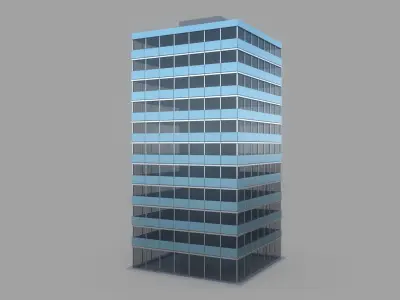 Office Tower Generic Low Poly  Low-poly 3D model
