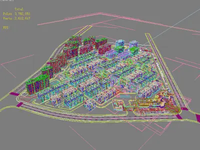 Architecture residential area in city 3D model