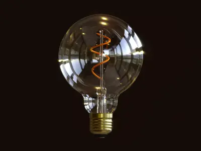 Bulb 3d model spiral light 3D model