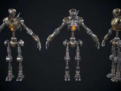 Steampunk mech Low-poly 3D model buy