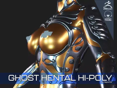Ghost Hental Cyberpunk Android Girl 3D model