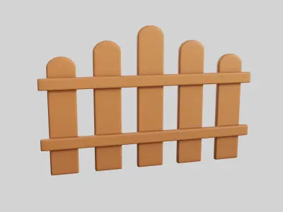 Cartoon Fence 8 3D model