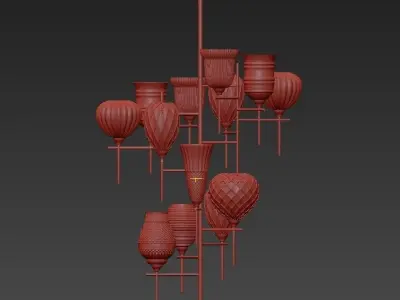 Chair Small Modern Chandeliers 3D model