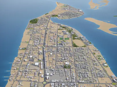 Umm al-Quwain Low-poly 3D model