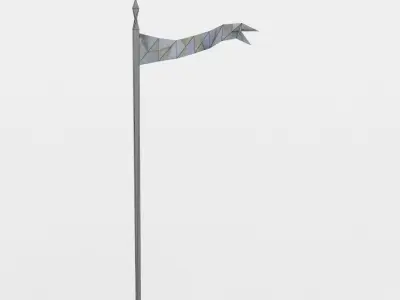 Green flag Low-poly 3D model