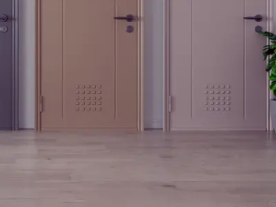 door Modern single 3D model