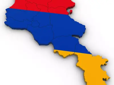 3d Political Map of Armenia 3D model