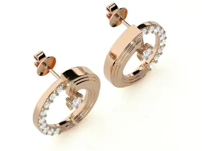 Light wt Women Diamond Earrings  3D print model