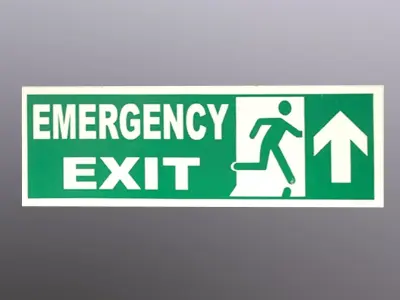 Emergency Exit Sticker Low-poly 3D model