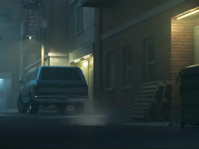 Downtown Alley Low-poly 3D model