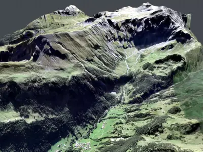 Mountain landscape  Sulegg Alps Switzerland 3D model