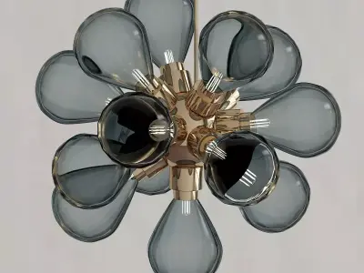 modern balloon glass chandelier 3D model