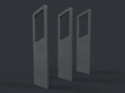 Bike Rack 20 PBR Game Ready Low-poly 3D model