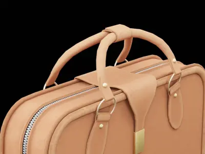 Brown Suitcase Low-poly 3D model