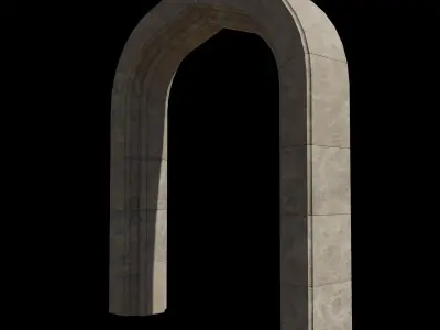 Gothic Stone Doorwall low-poly PBR 4k Free low-poly 3D model