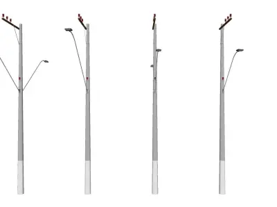 Concrete Lamp Post - Light Pole - Street Light - Group 15 3D model